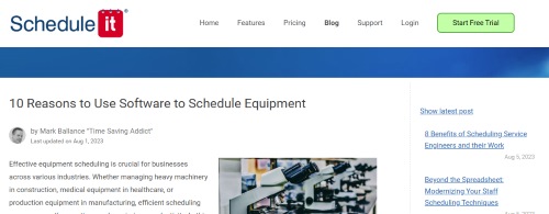 10 Reasons to Use Software to Schedule Equipment